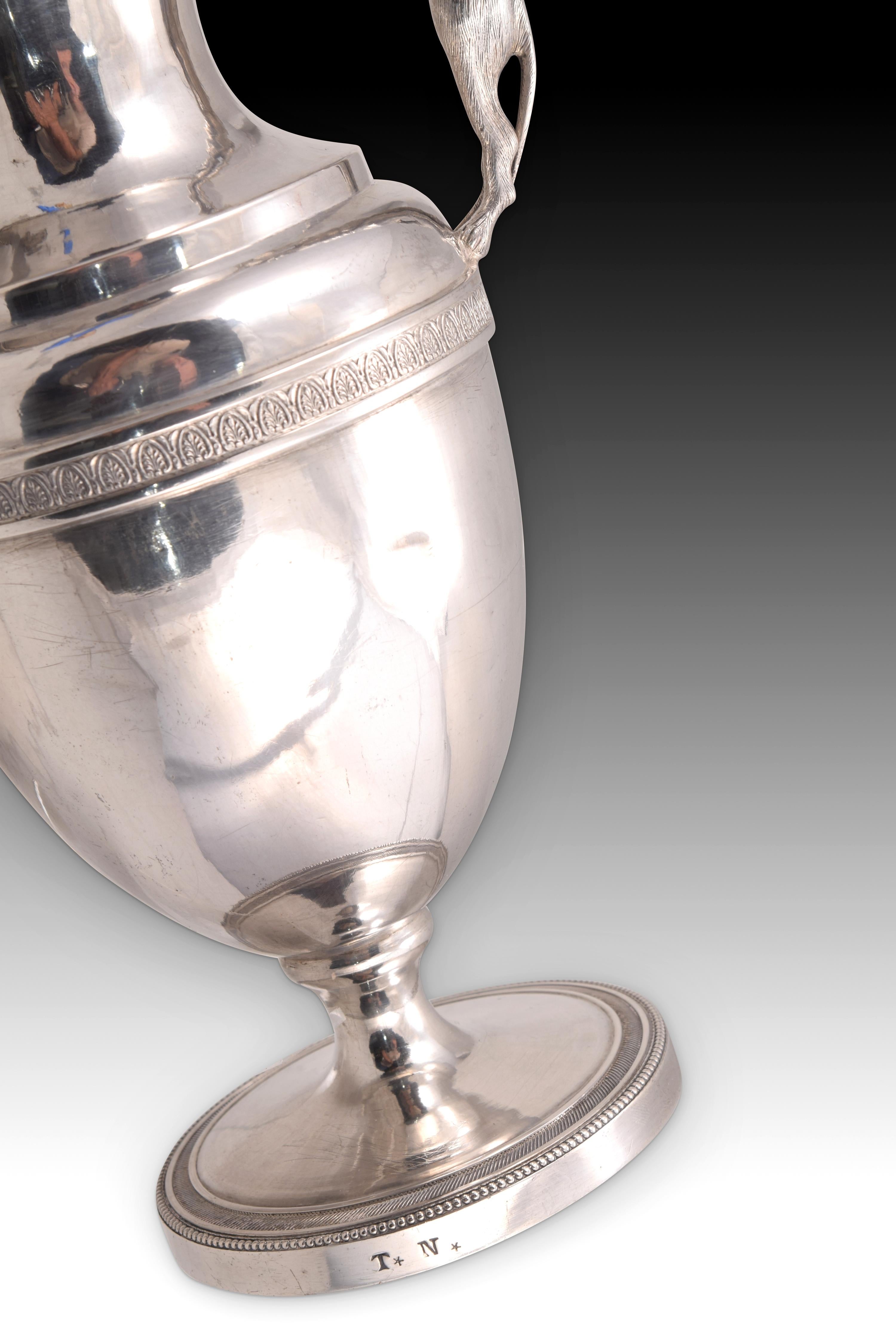 19th Century Jug. Silver. Vitoria, 18th-19th Centuries For Sale