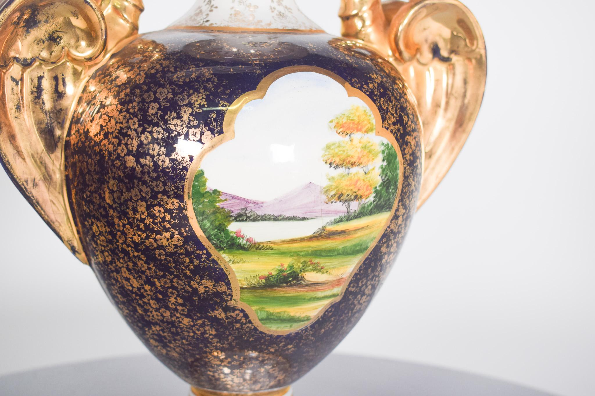 XX secolo Brocca con manici in ceramica portoghese OAL 