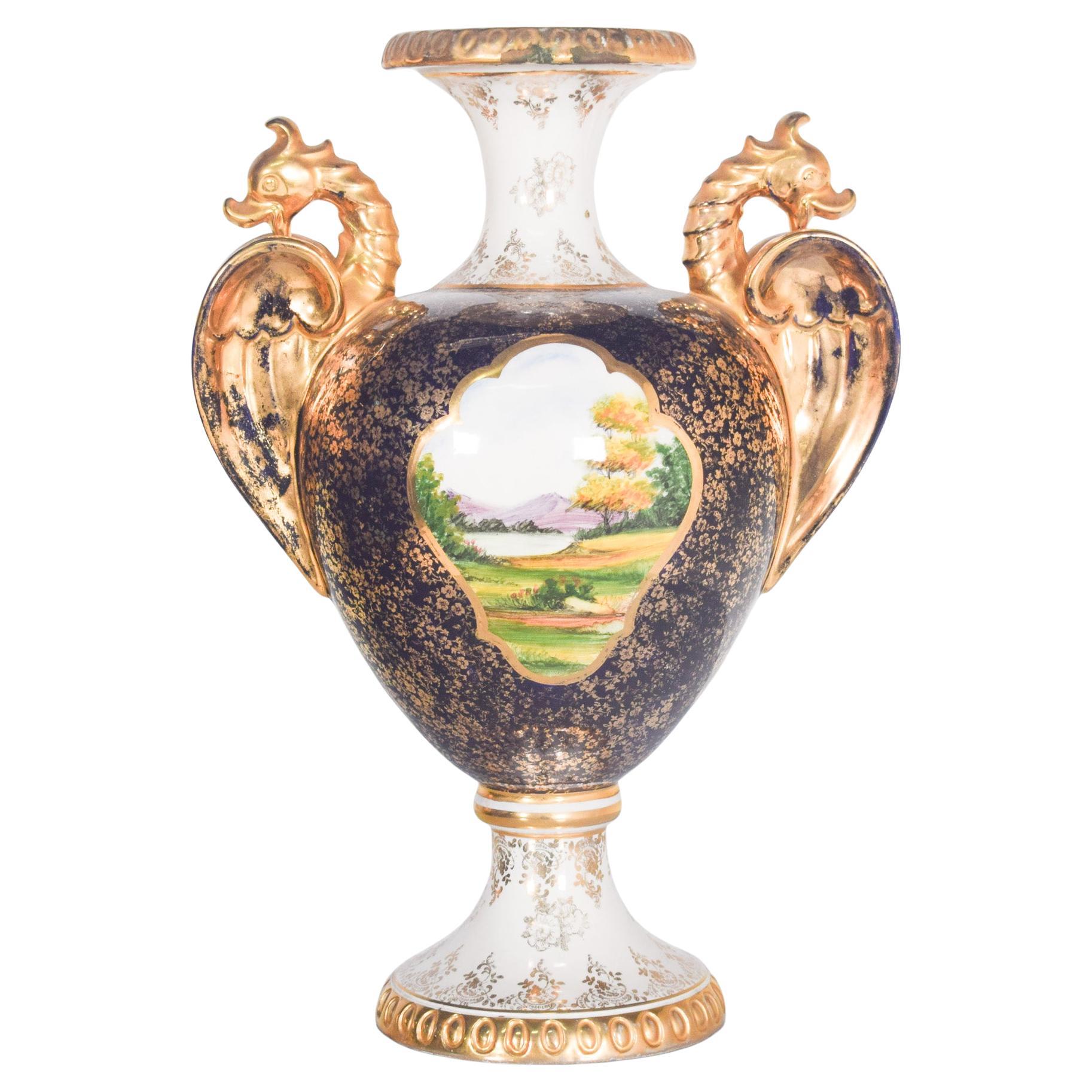 Brocca con manici in ceramica portoghese OAL "Athenea" di Alcobaça