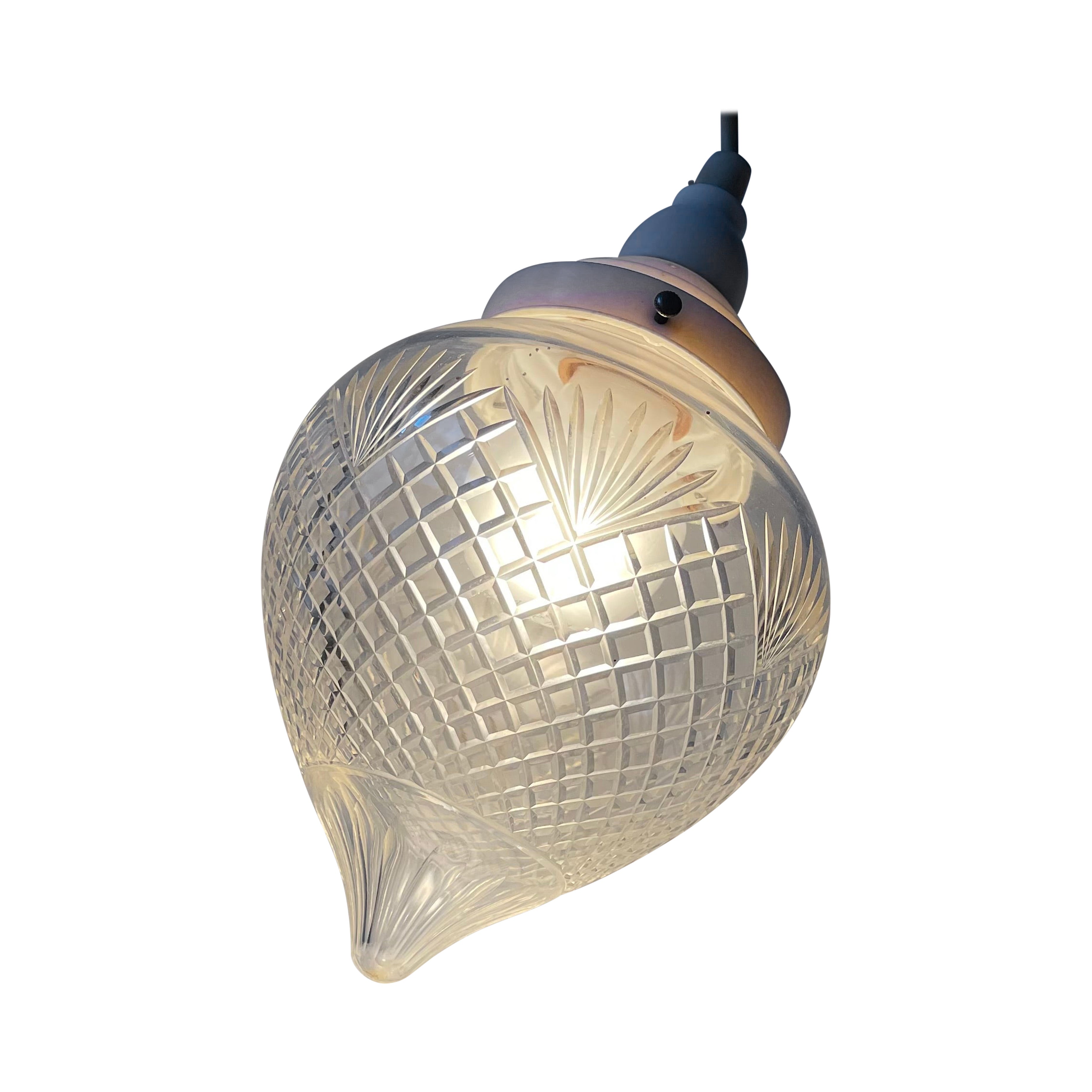 Jugend Art Nouveau Crystal Hallway or Bathroom Pendant Lamp For Sale