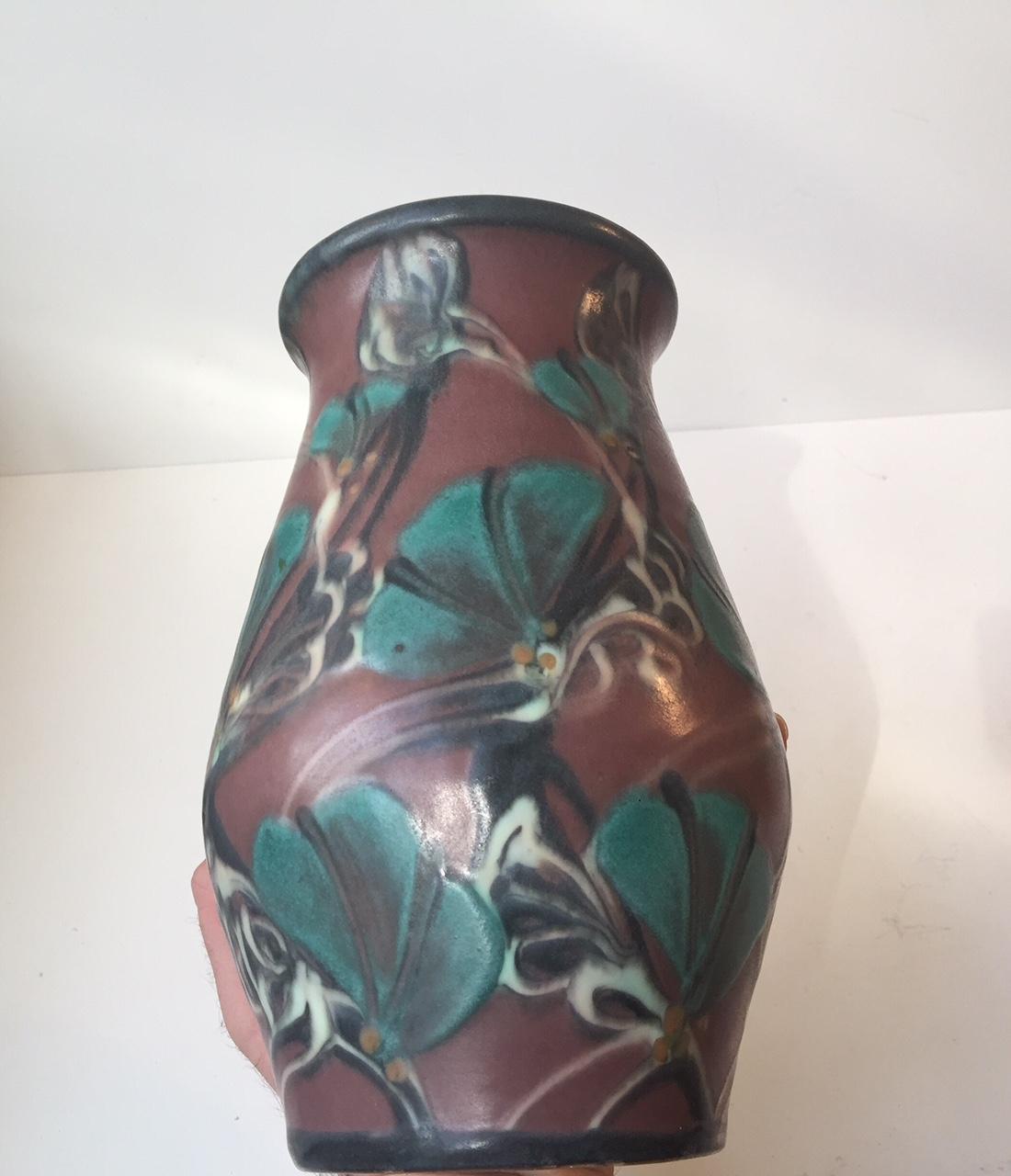 Art Nouveau Jugend Pottery Vase by Eiler Londal for Danico, Denmark, 1920s