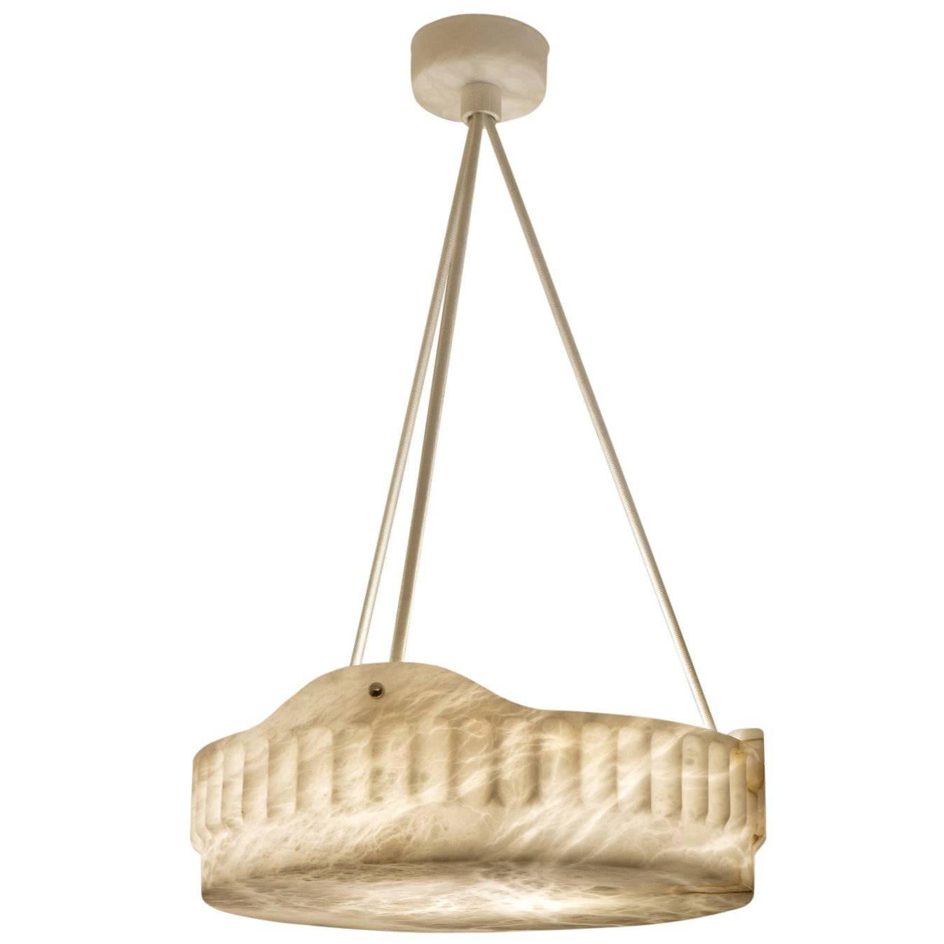 Jugendstil Alabaster Light Fixture, Sweden, circa 1910