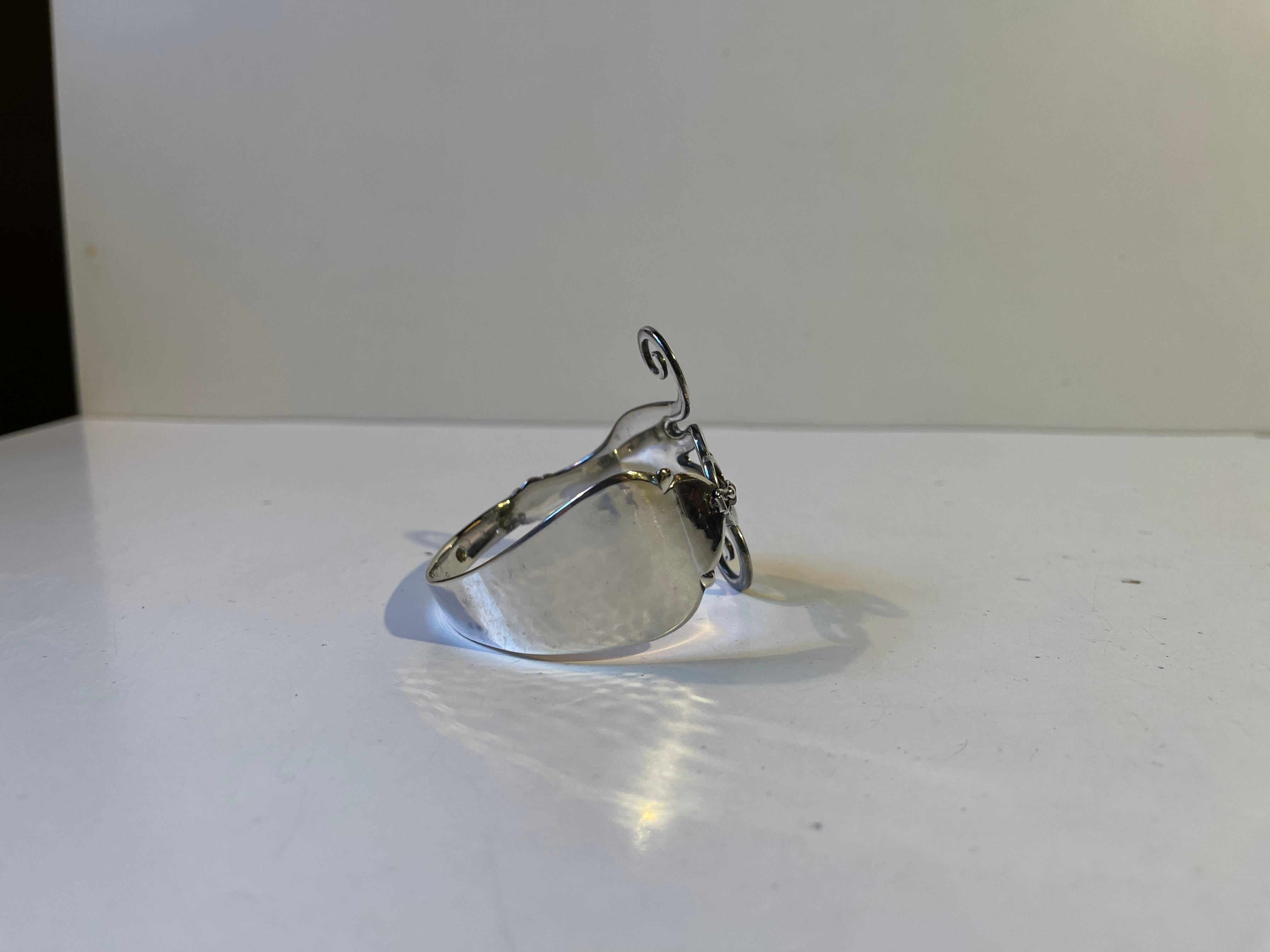 Bracelet fourchette en argent de style Jugend par l'orfèvre J. Thomsen Bon état - En vente à Esbjerg, DK