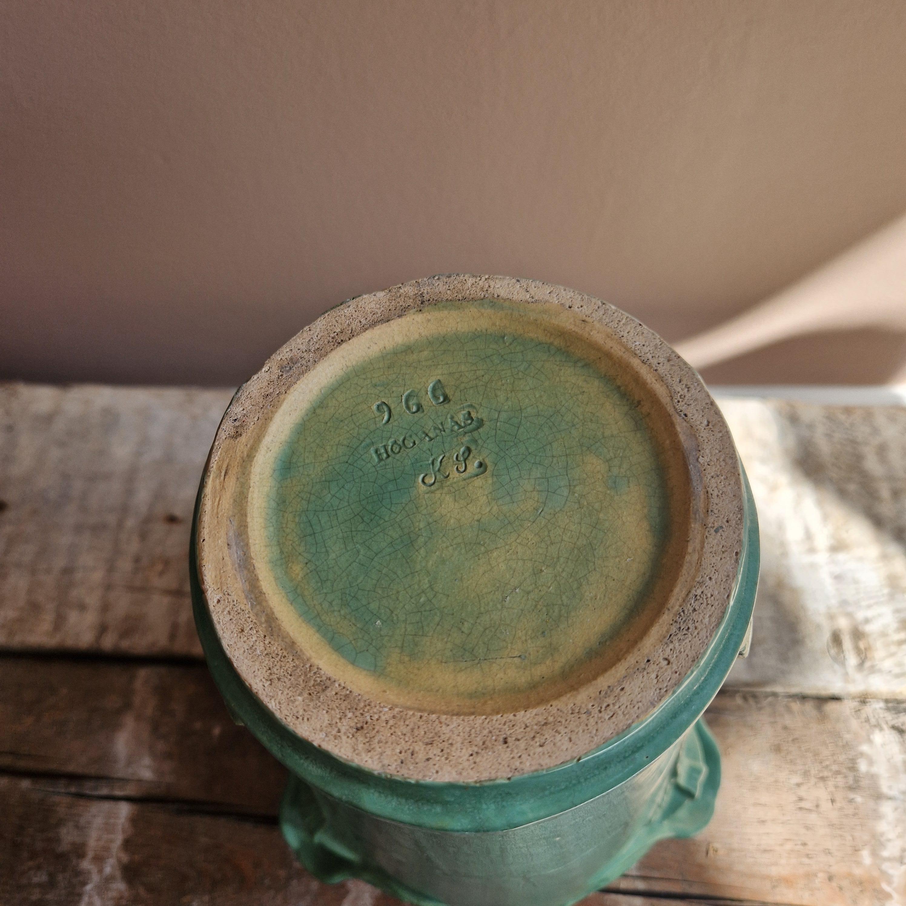 Jugend vase by Karl Svensson, Höganäs, stoneware, Sweden, early 1900's For Sale 2