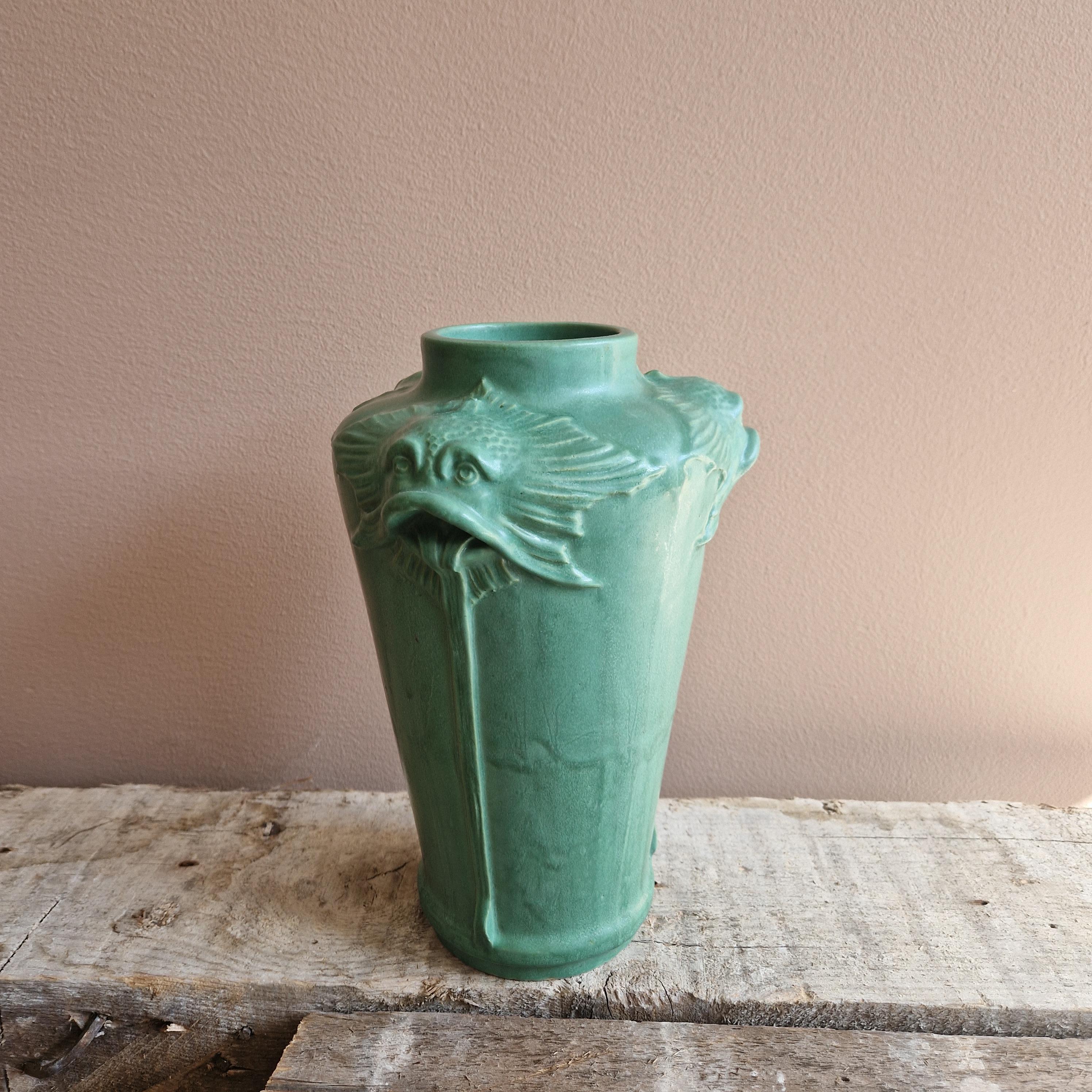 20th Century Jugend vase by Karl Svensson, Höganäs, stoneware, Sweden, early 1900's For Sale