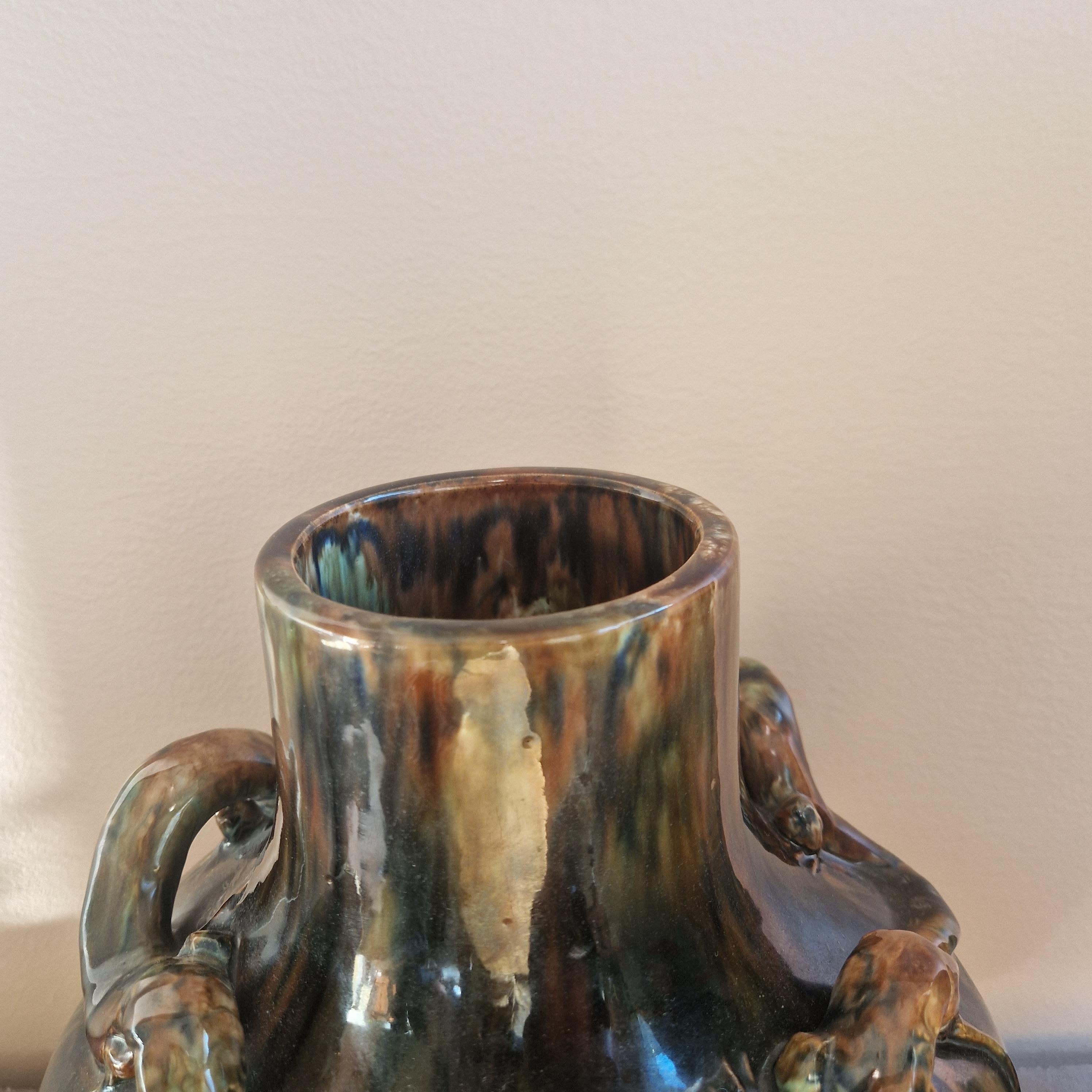 20th Century Jugend vase by Karl Svensson, Höganäs, stoneware, Sweden, early 1900's For Sale