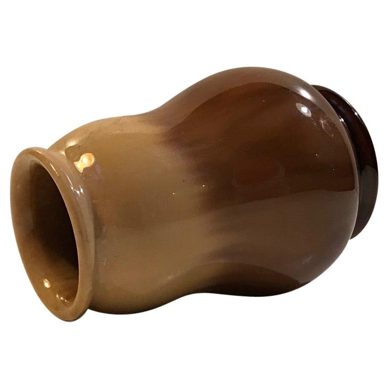 Jugend Vase in Glazed Ceramic by Michael Andersen, 1920s
