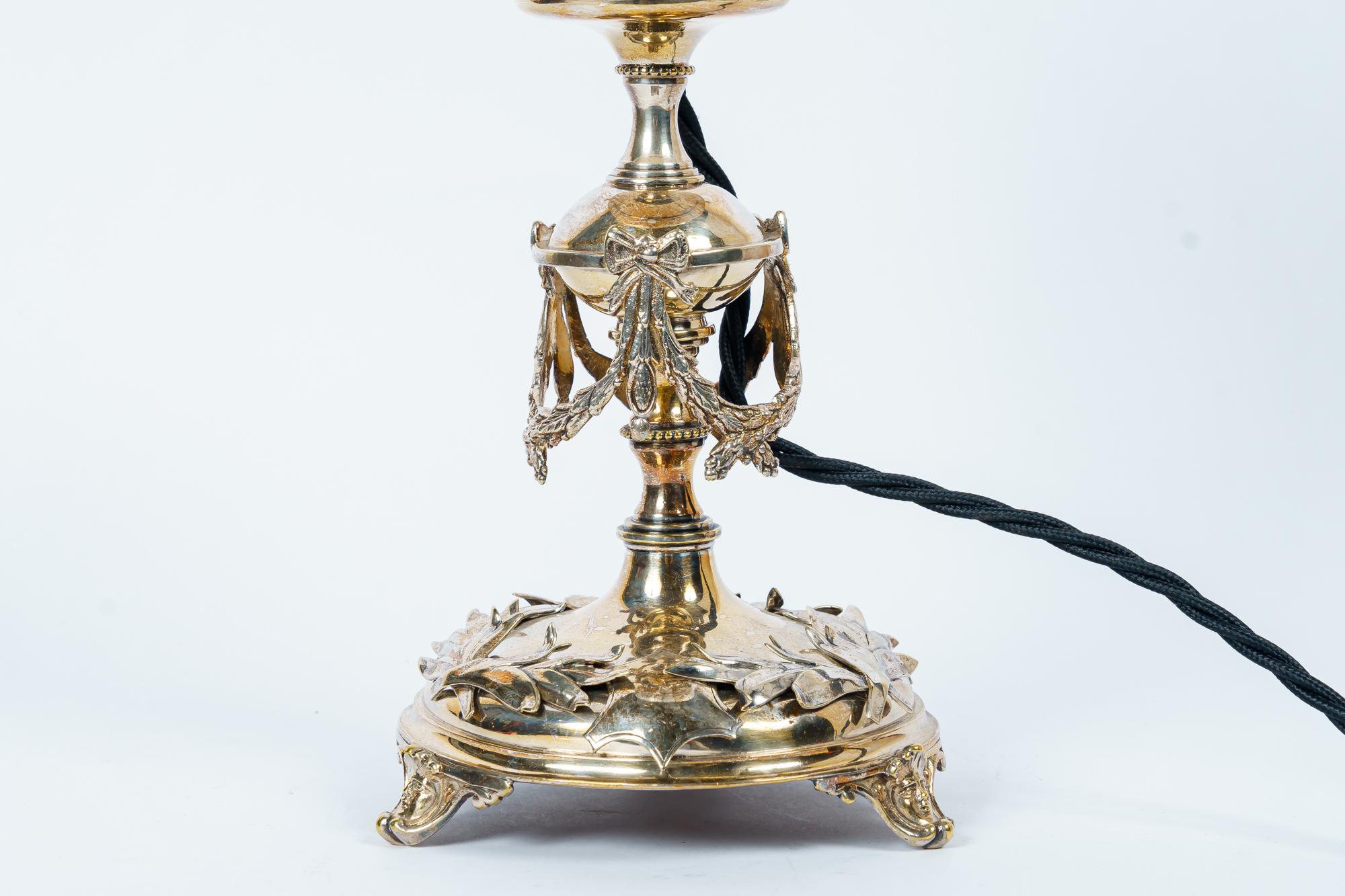 Jugendstil Alpaca Table Lamp Vienna Around 1908 In Good Condition For Sale In Wien, AT