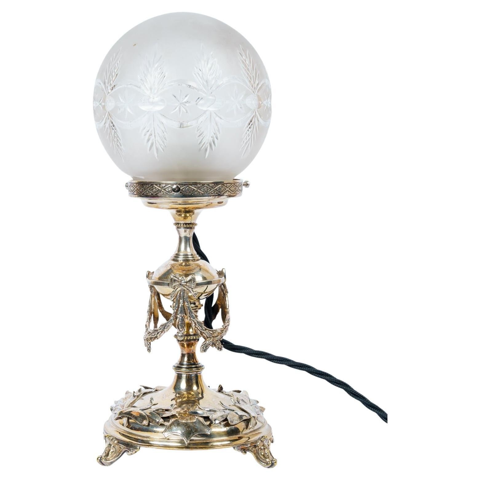 Lampe de table Jugendstil Alpaca Vienne vers 1908 en vente