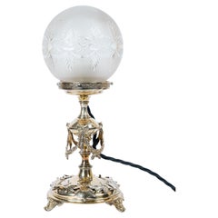 Jugendstil Alpaka Tischlampe Wien um 1908