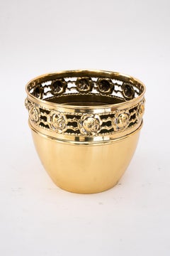 Jugendstil Argentor floral brass flower pot vienna around 1908