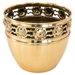 Jugendstil Argentor floral brass flower pot vienna around 1908