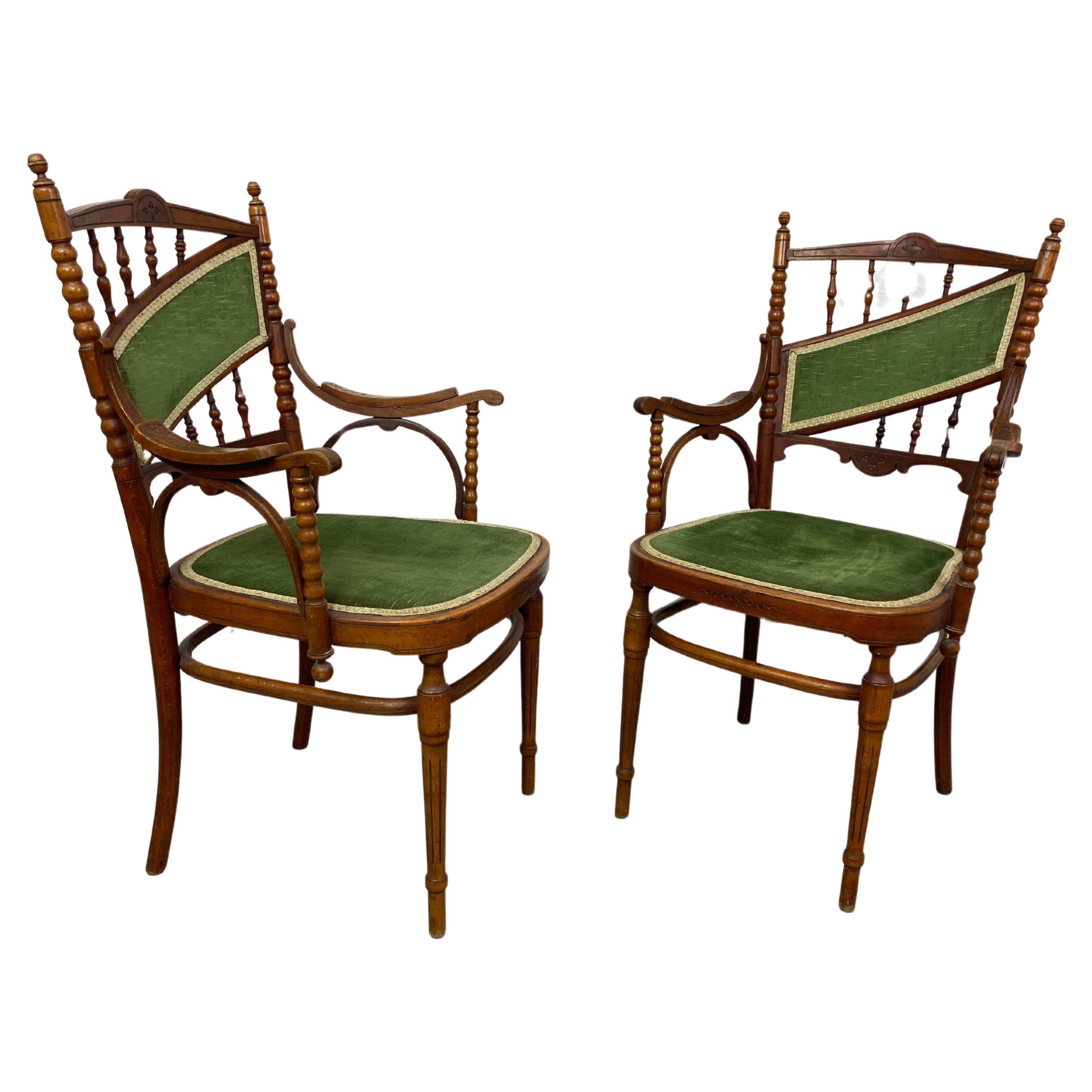 Jugendstil armchairs by J&J Kohn