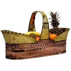 Jugendstil Art Nouveau Brass and Copper Fruit Basket 1910