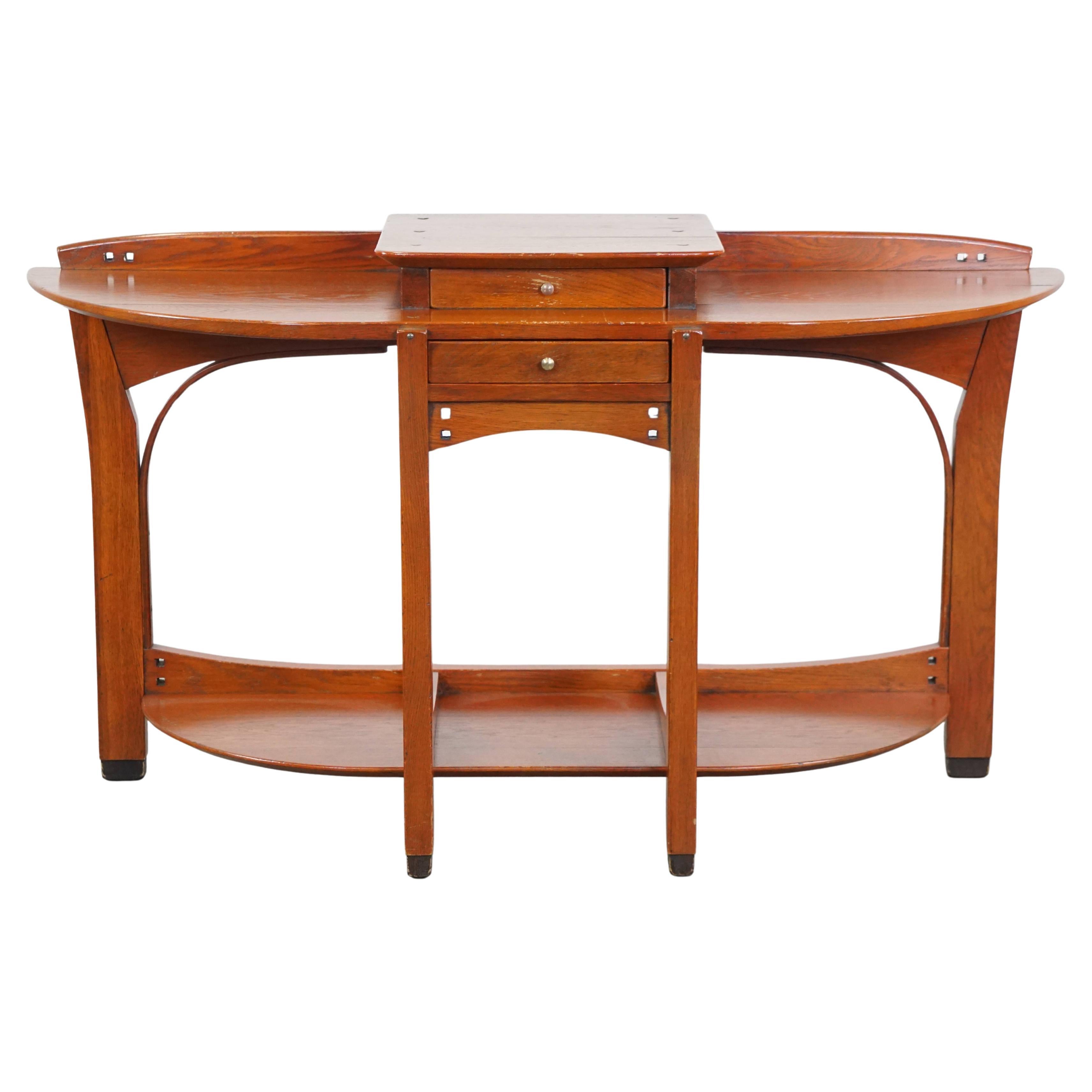 Jugendstil, Jugendstil-Dielenschrank/-Beistelltisch von Schuitema