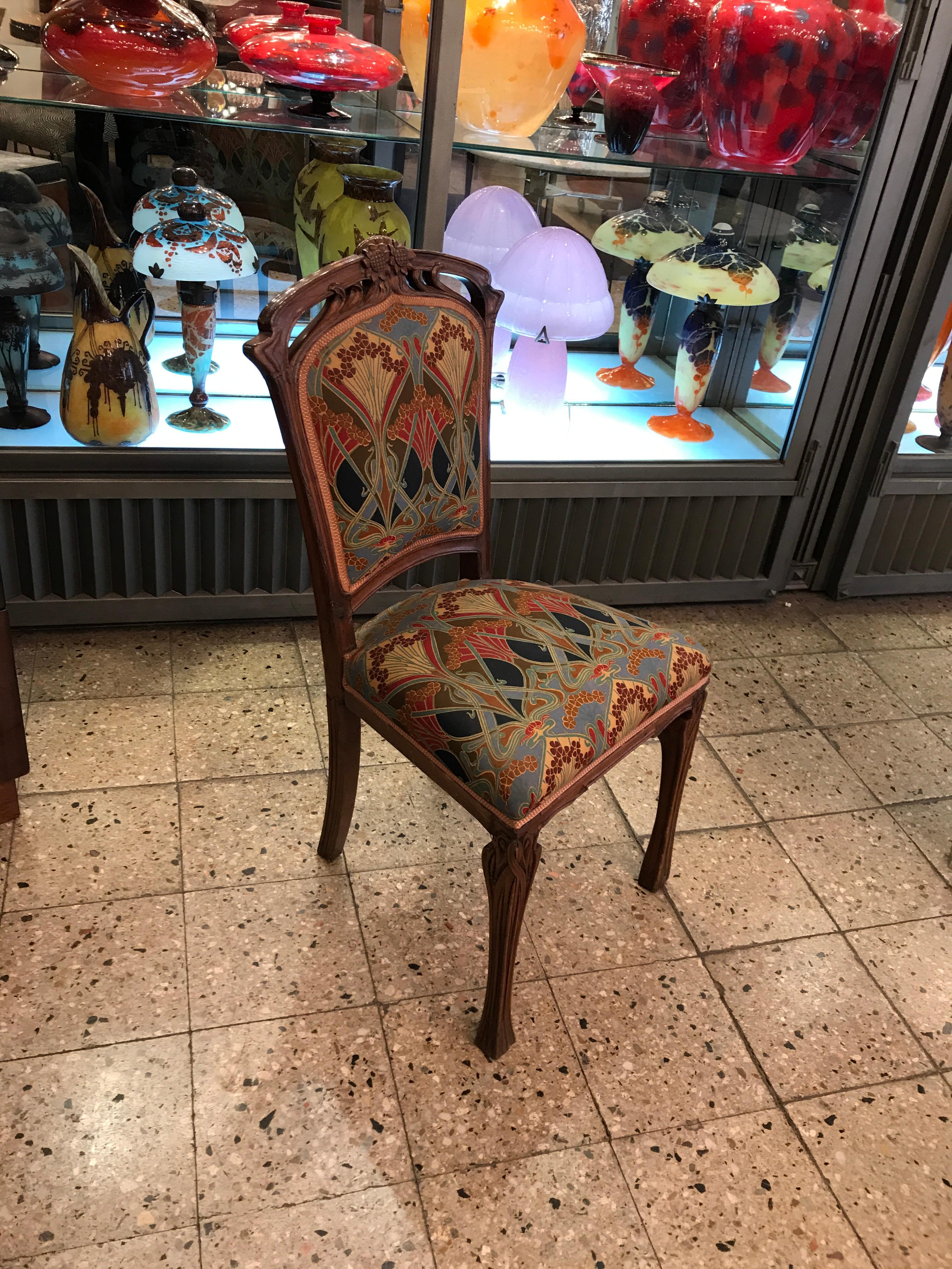 Bois Jugendstil, chaise Liberty, Art Nouveau, 1900, France en vente