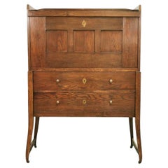 Jugendstil Art Nouveau Richard Riemerschmid Oak Fall Front Bureau Cabinet