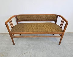 Banco o sofá Jugendstil de nogal macizo, retapizado, Austria años 1910