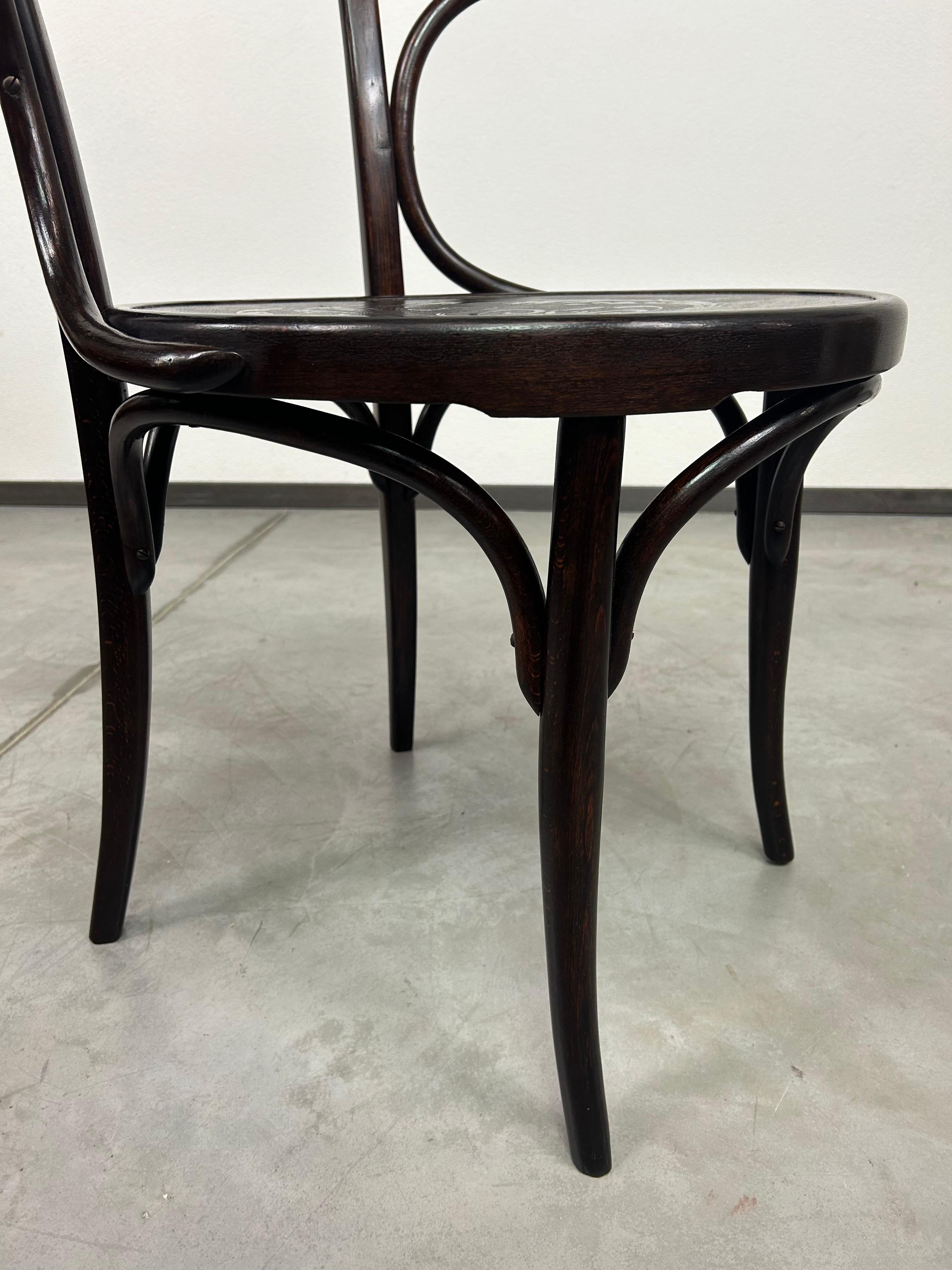 Beech Jugendstil bentwood office chair B47 by J&J Kohn