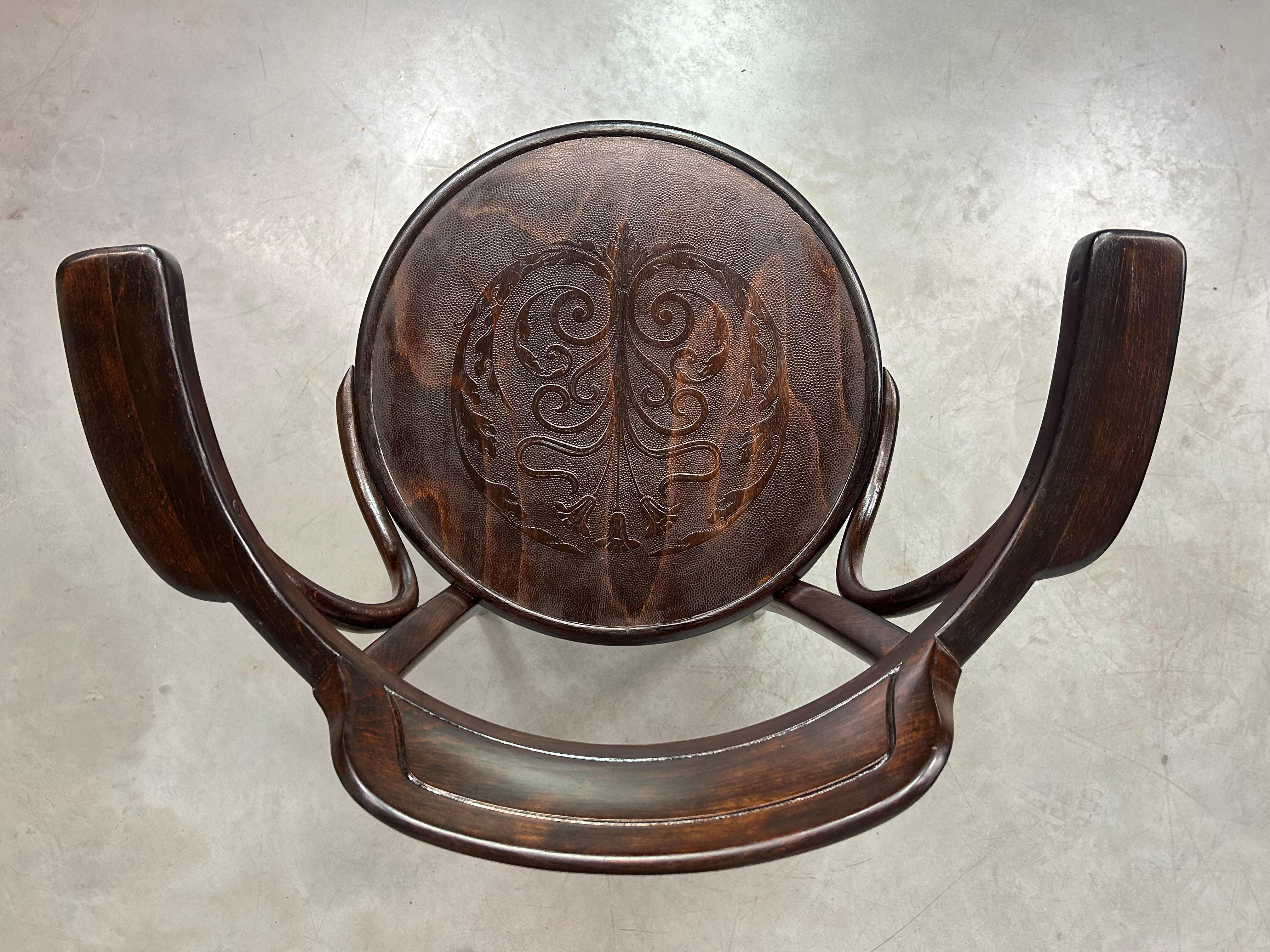 Jugendstil bentwood office chair B47 by J&J Kohn 1