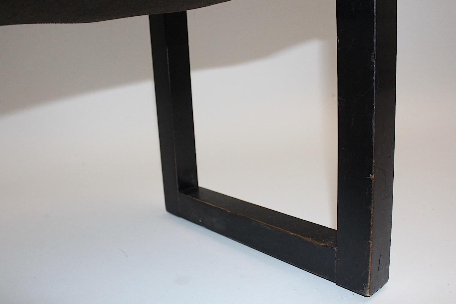 Jugendstil Black Beech Grey Vintage Small Bench Josef Hoffmann circa 1905 Vienna en venta 9