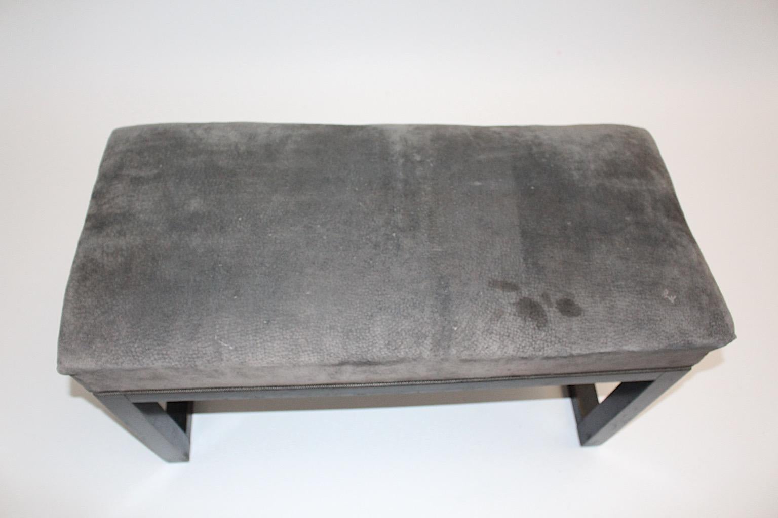 Jugendstil Black Beech Grey Vintage Small Bench Josef Hoffmann circa 1905 Vienna Austríaco en venta