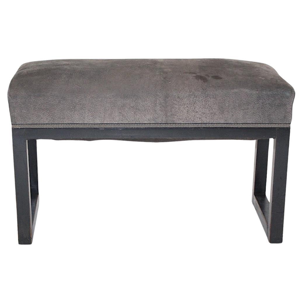 Jugendstil Black Beech Grey Vintage Small Bench Josef Hoffmann circa 1905 Vienna