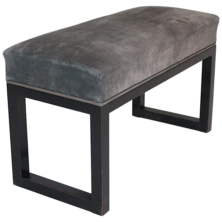 Jugendstil Black Grey Beech Vintage Bench Josef Hoffmann, circa 1904