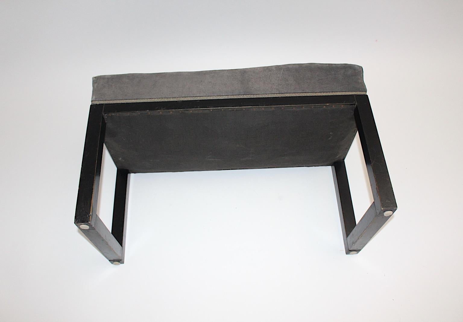 Jugendstil Black Grey Beech Vintage Bench Josef Hoffmann, circa 1905 For Sale 4