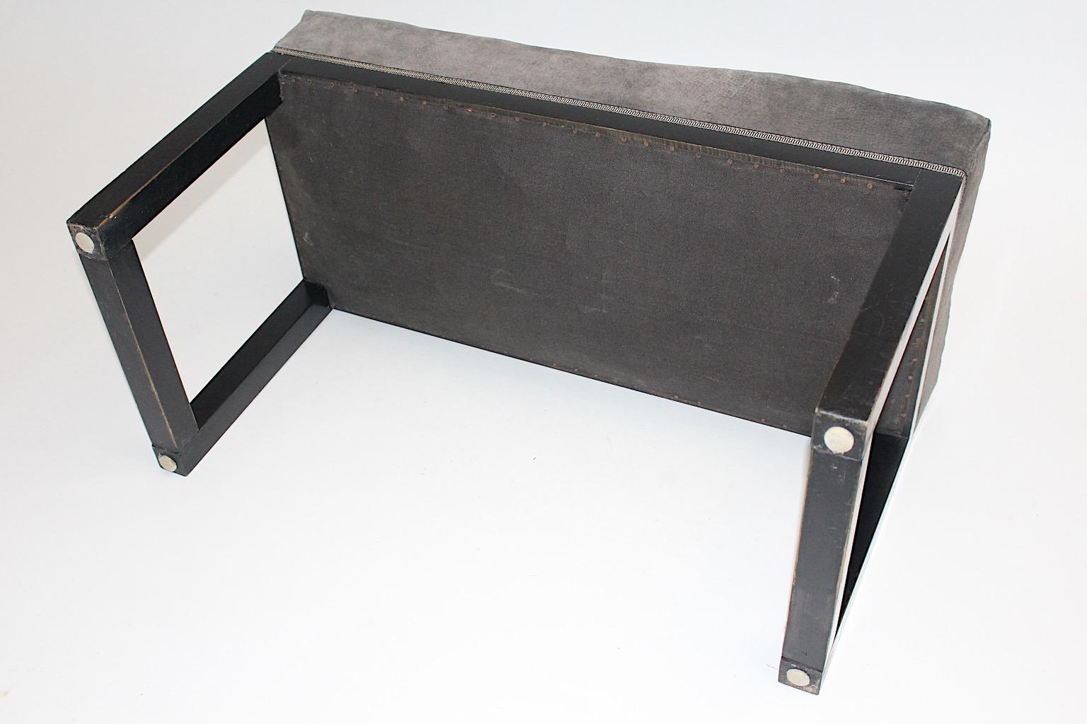 Jugendstil Black Grey Beech Vintage Bench Josef Hoffmann, circa 1905 For Sale 2