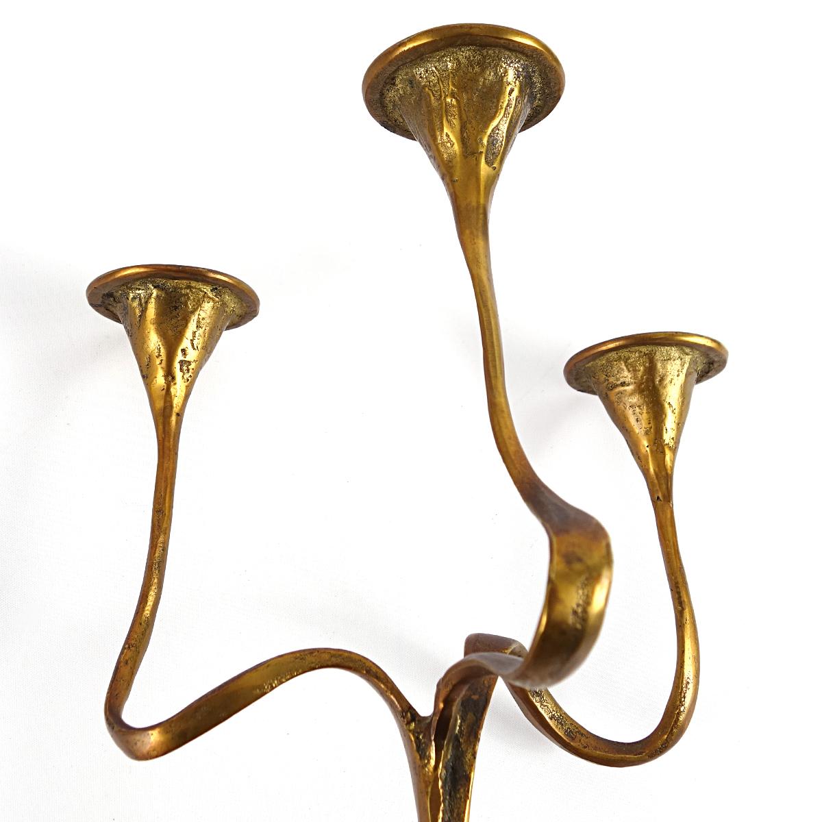 20th Century Jugendstil Brass Candleholder in Gaudí Style by Bäckhaus Solingen
