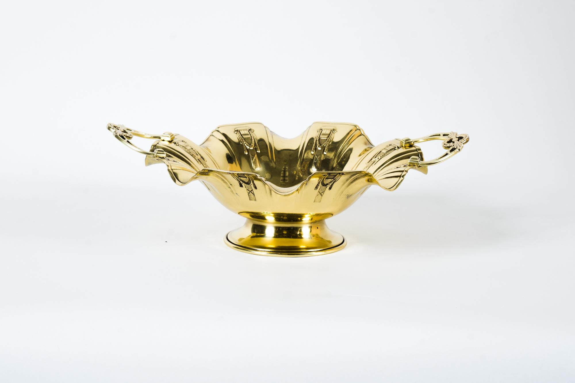 Austrian Jugendstil Brass Centerpiece, Around 1908s For Sale
