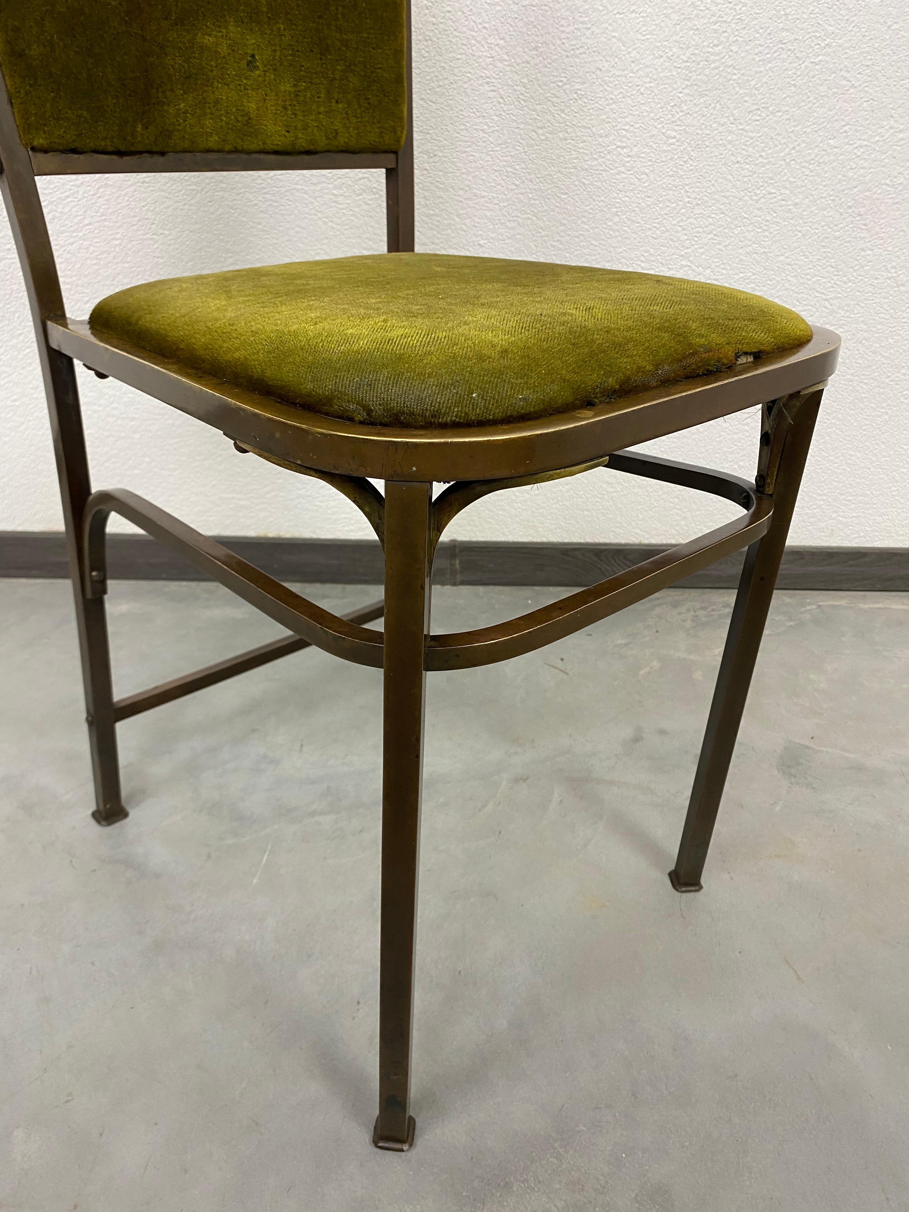 Jugendstil-Stuhl aus Messing (Österreichisch) im Angebot