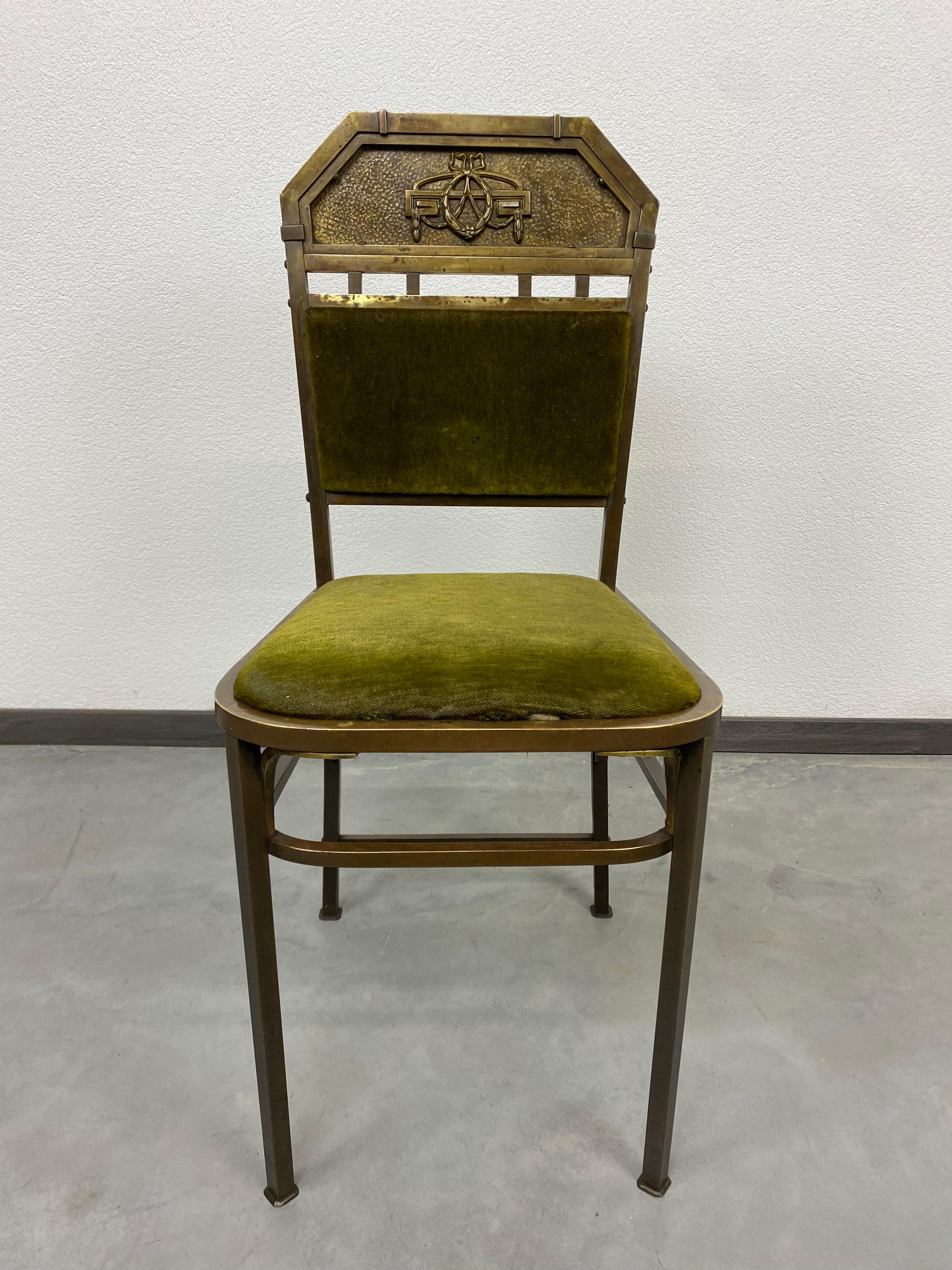 Jugendstil Brass Chair For Sale 1
