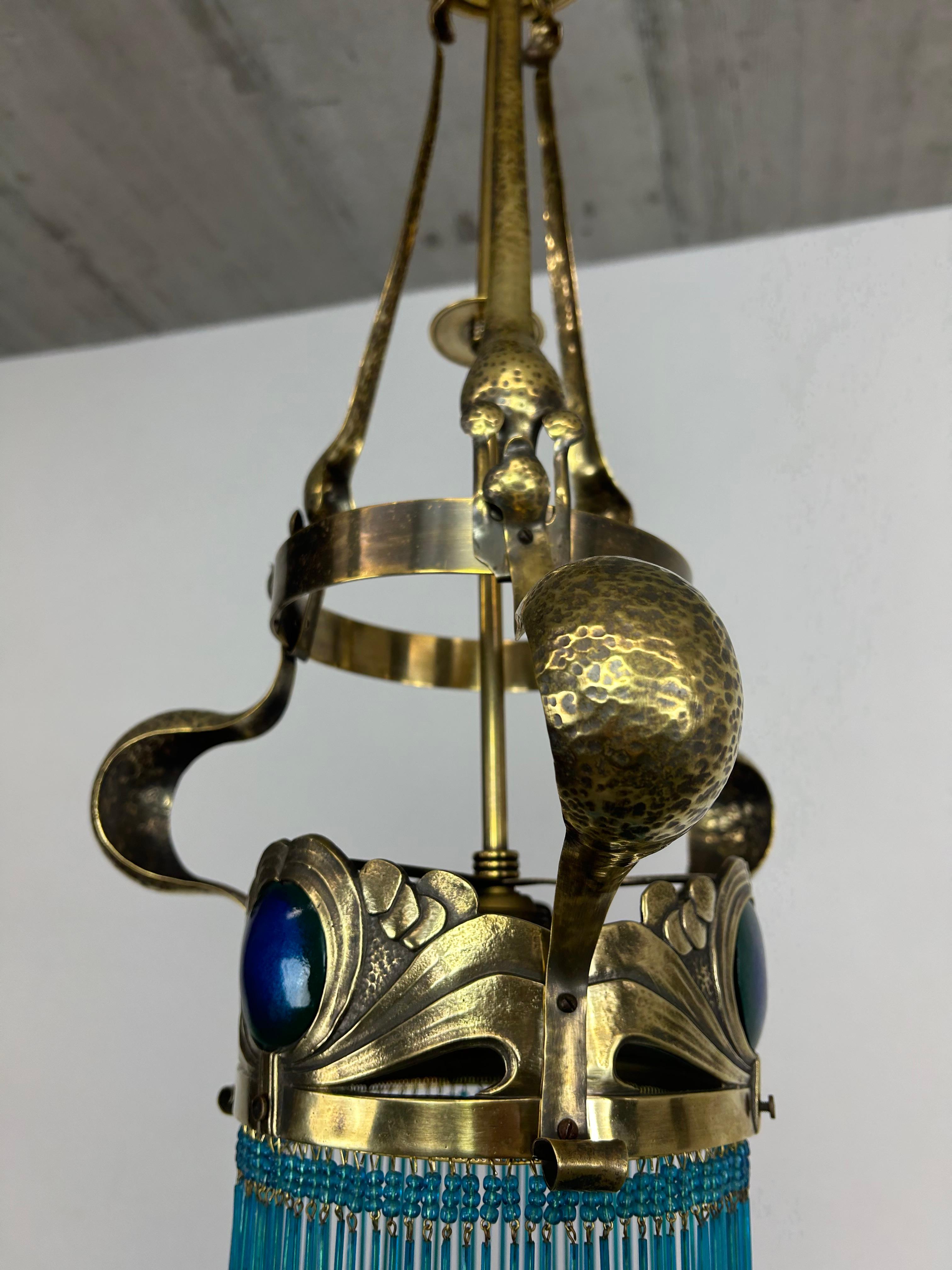 Jugendstil brass chandelier by Koloman Moser For Sale 2