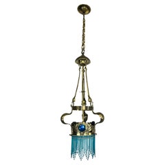 Lampadario in ottone Jugendstil di Koloman Moser