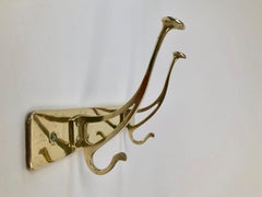 Jugendstil Brass Coat Rack in Compact Form made in Austria