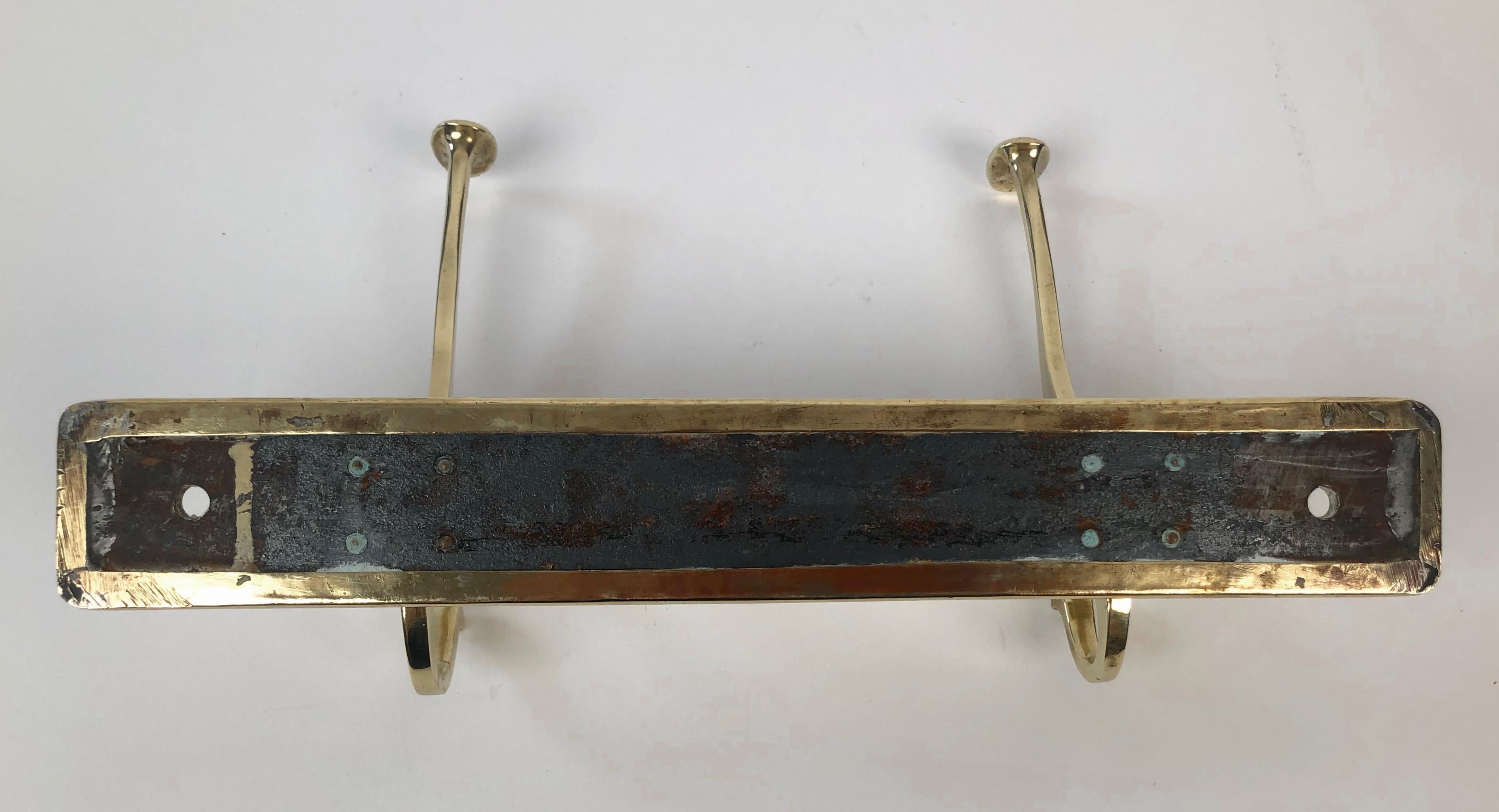 Jugendstil Brass Coat Rack in Compact Form made in Austria For Sale 1