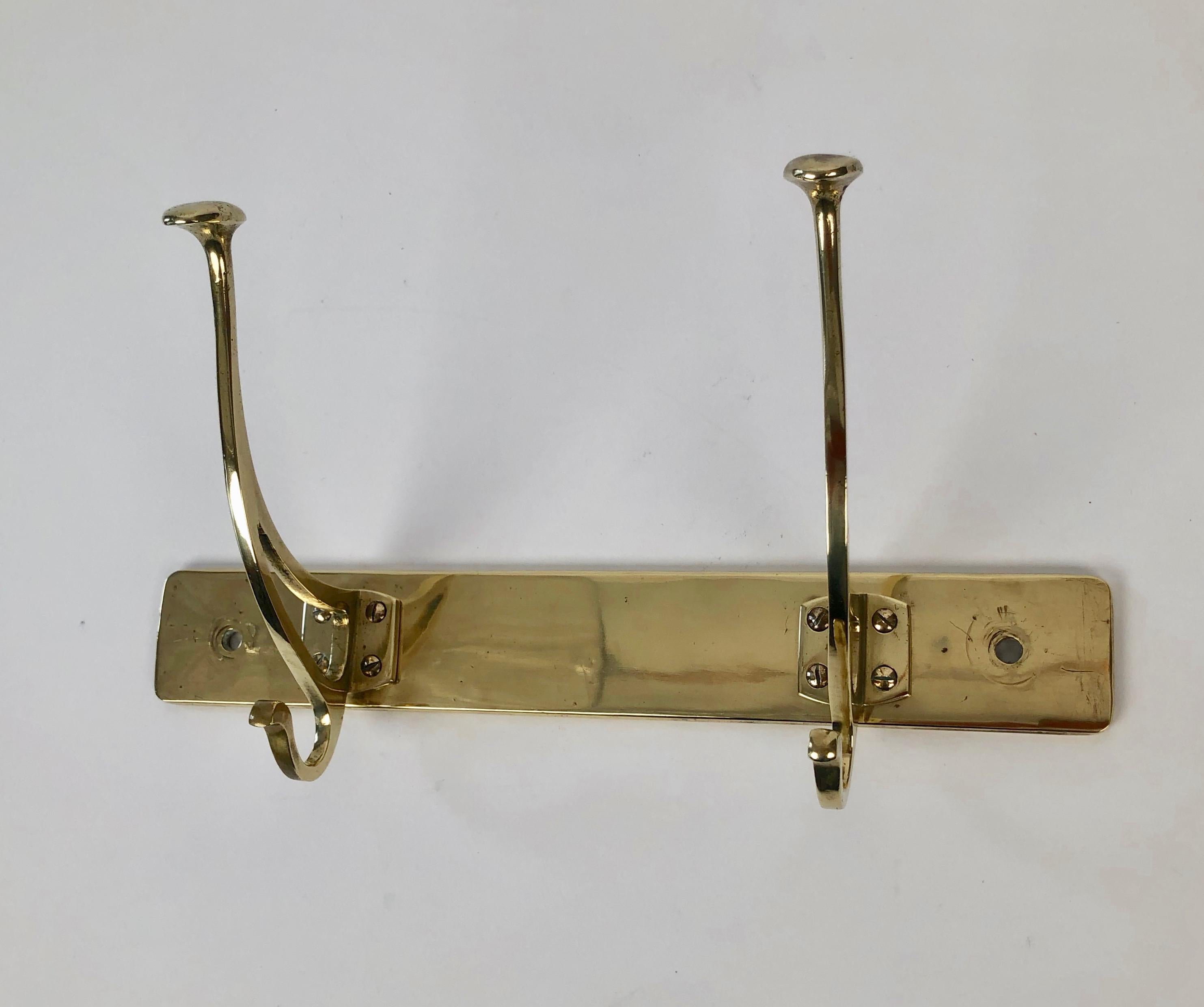Jugendstil Brass Coat Rack in Compact Form made in Austria For Sale 2