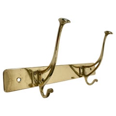 Jugendstil Brass Coat Rack in Compact Form made in Austria