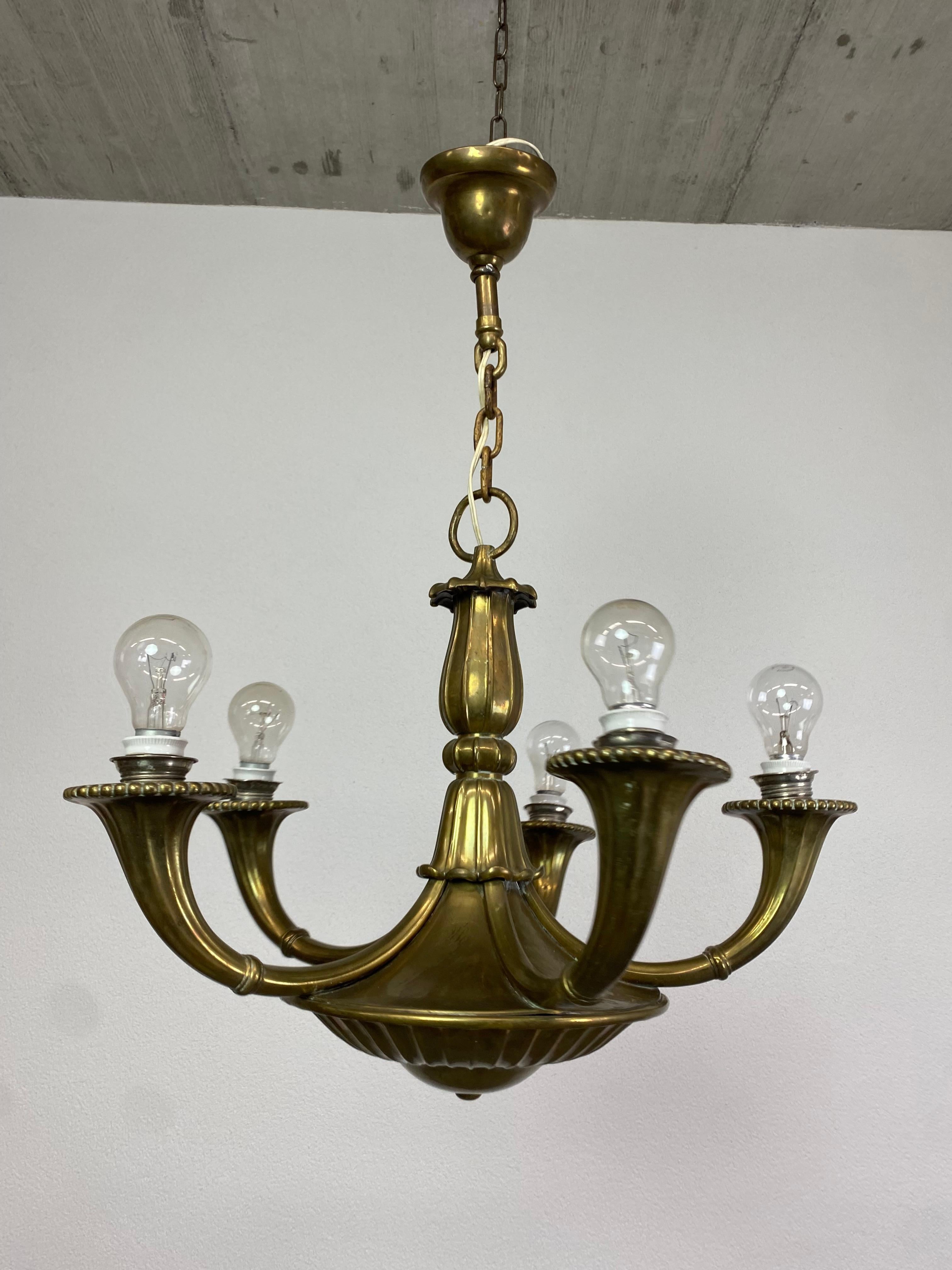 Jugendstil full bronze hanging lamp atr. Dagobert Peche