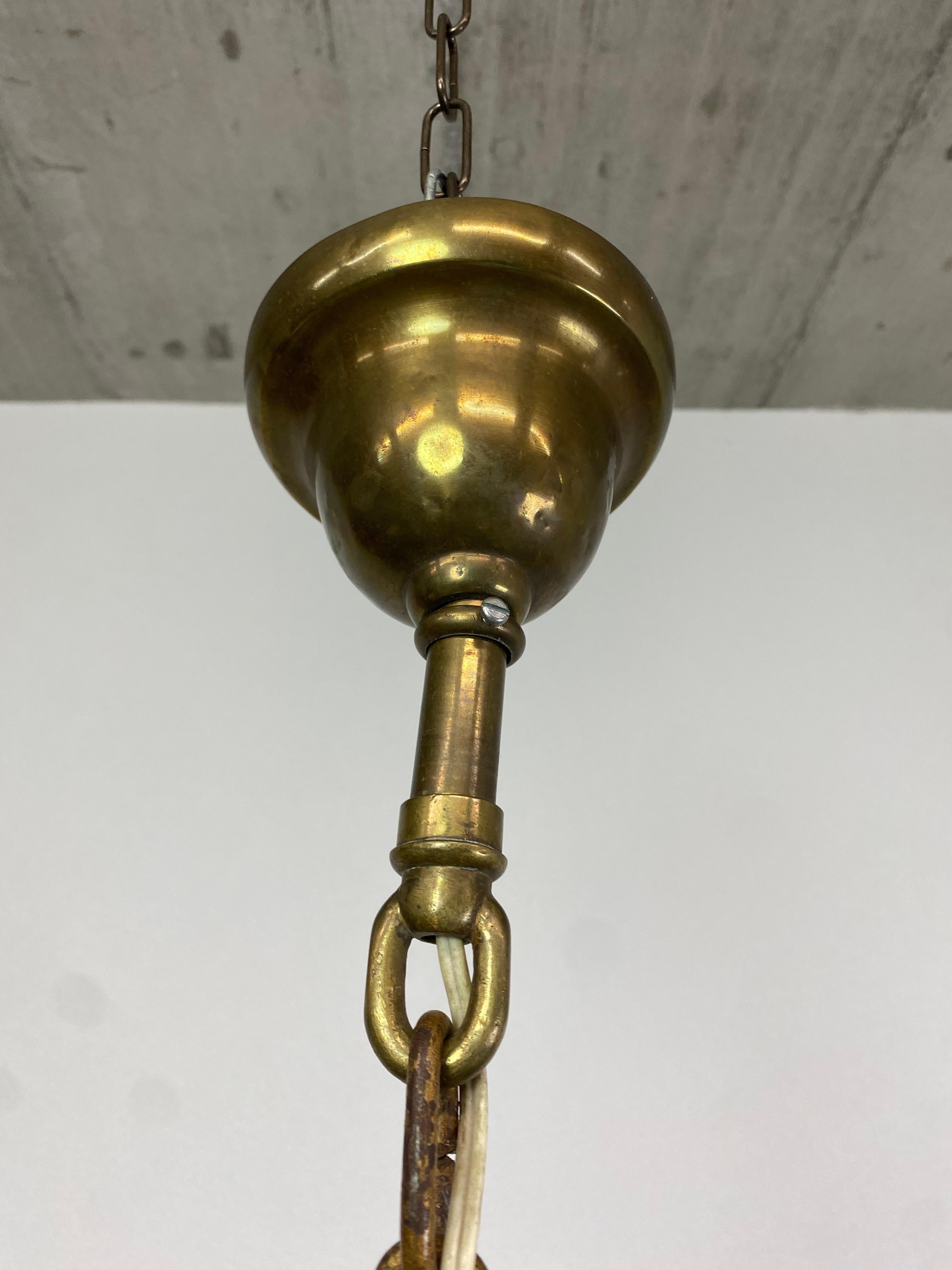 Early 20th Century Jugendstil bronze hanging lamp atr. Dagobert Peche For Sale