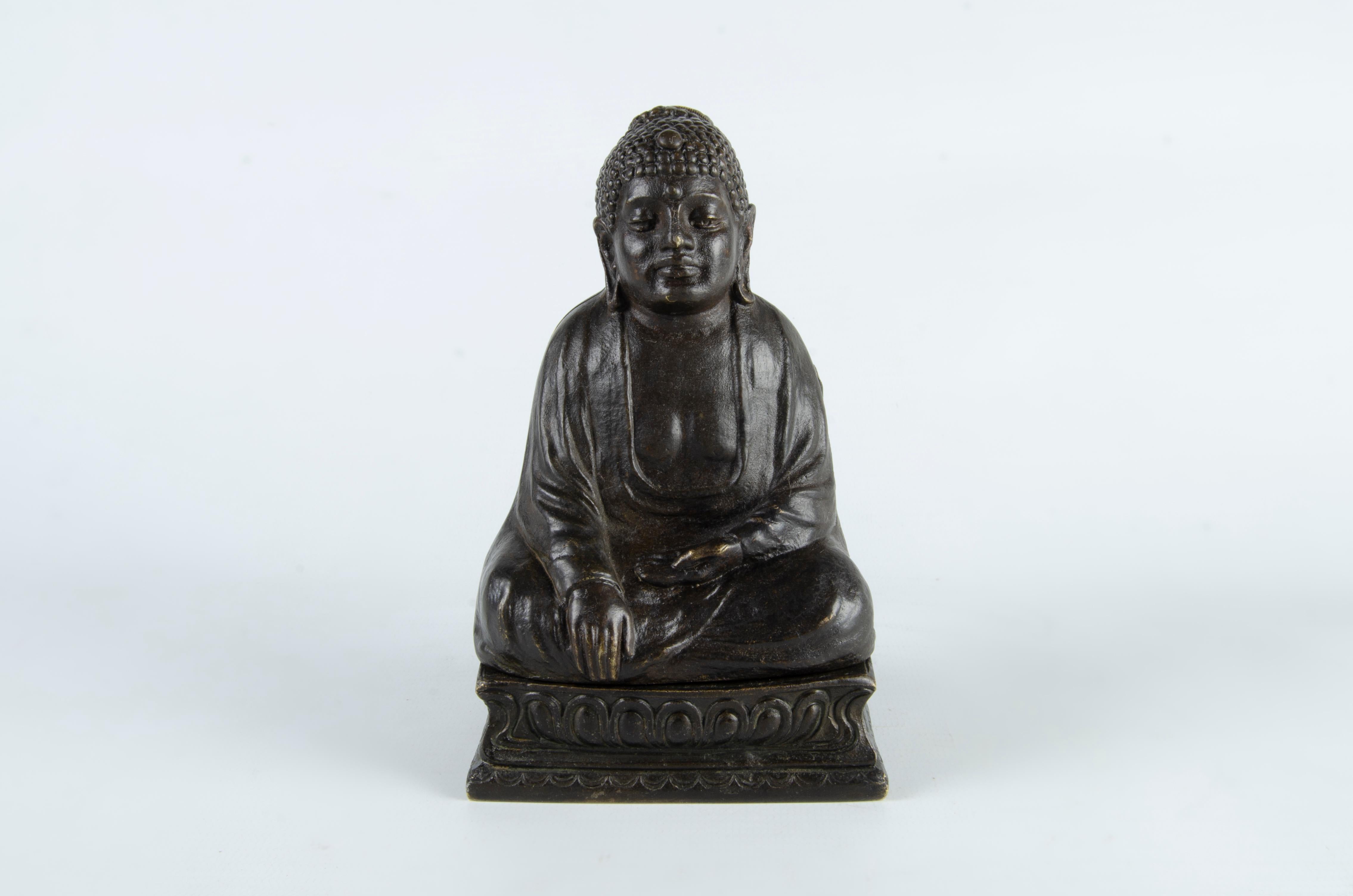 Calco Sculture in bronzo Jugendstil di Buddha e sacerdotessa di Franz Bergmann, Austria in vendita