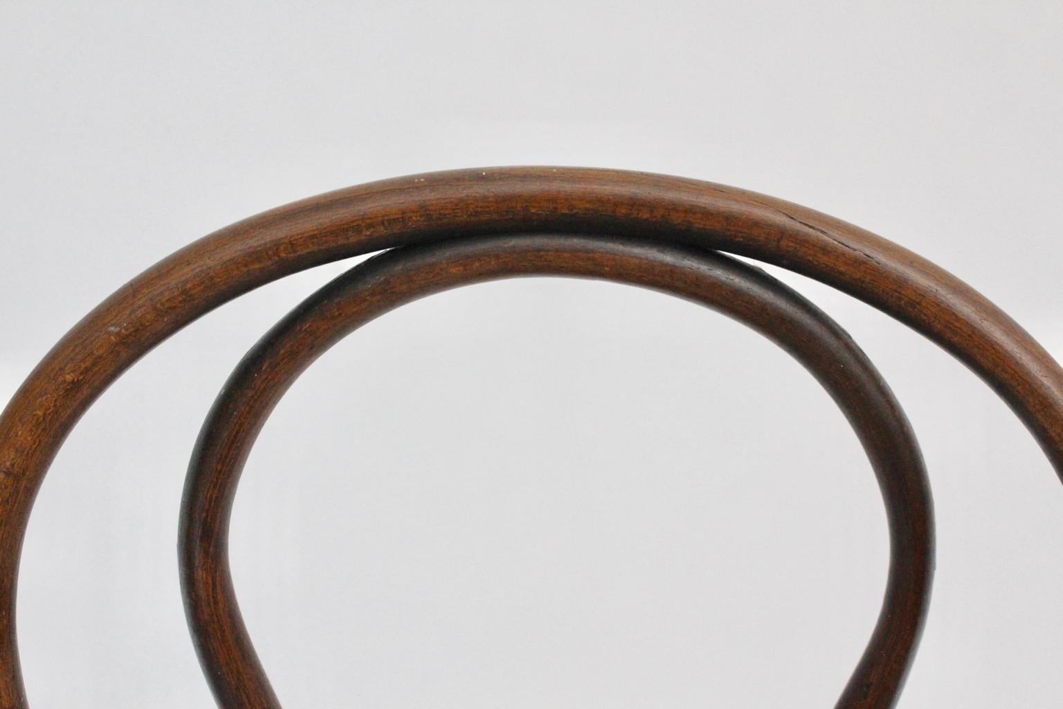 19th Century Jugendstil Brown Beech Bentwood Vintage Chair by Mundus Austria, circa 1880