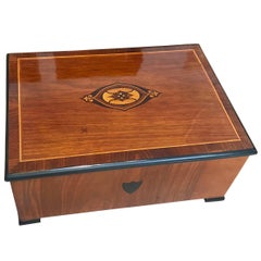 Jugendstil Jewellery Casket Box, Walnut with Inlays, Vienna, circa 1910