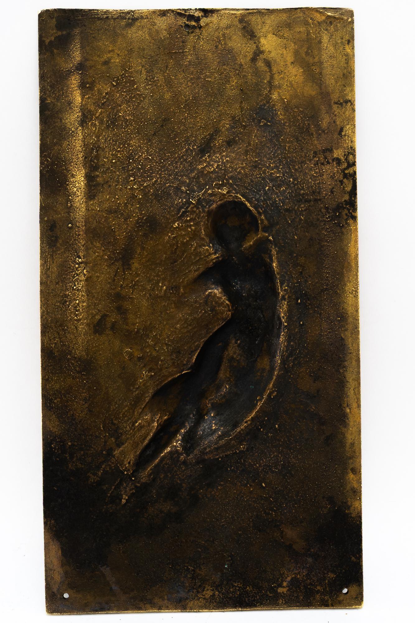 Ottone Jugendstil Cast relief polished brass vienna circa 1910 in vendita
