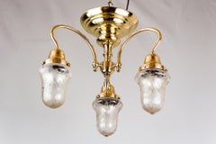 Jugendstil Ceiling Lamp, circa 1908 with Original Glass Shades