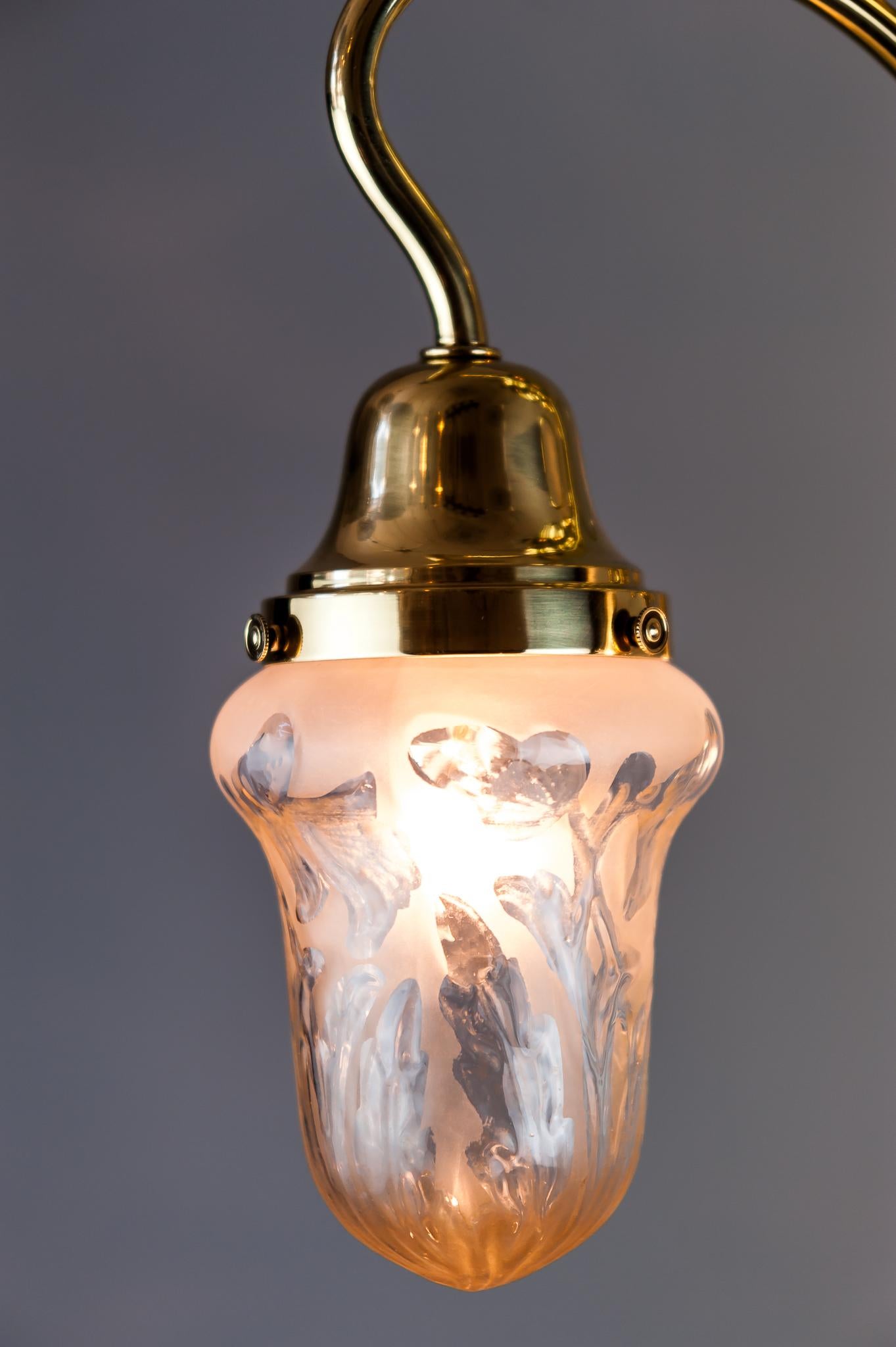 Early 20th Century Jugendstil Ceiling Lamp, circa 1908 with Original Glass Shades