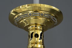 Jugendstil Ceiling Lamp circa 1908 with Original Opaline Glass Shade