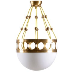 Antique Jugendstil Ceiling Lamp / Pendant Opaline Glass, Re-Edition